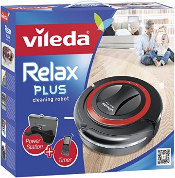 Vileda Relax Plus Saugroboter mit Ladestation, Hinderniserkennung und Zeitsteuerung - 